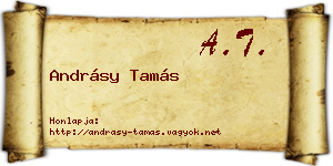 Andrásy Tamás névjegykártya